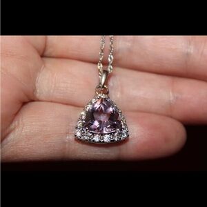Elegant 925 Silver and Amethyst Pendant Necklace